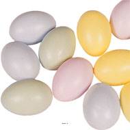 Gros œufs de paques assortis X 12 en Plastique soufflé H 65x45 mm